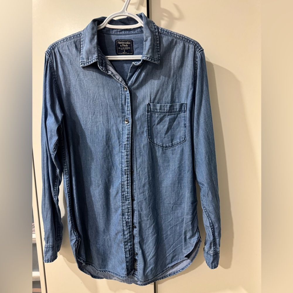 Abercrombie & Fitch Light Blue Denim Top